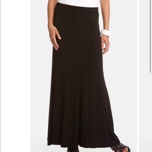 Eileen Fisher Stretch Black Maxi Skirt Med fits Lg